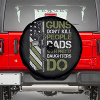 Funny Girl Dad Spare Tire Cover Guns Dont Kill People Dads with Pretty Daughters Do US Flag - Wonder Print Shop