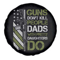 Funny Girl Dad Spare Tire Cover Guns Dont Kill People Dads with Pretty Daughters Do US Flag - Wonder Print Shop