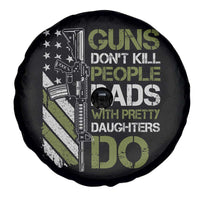 Funny Girl Dad Spare Tire Cover Guns Dont Kill People Dads with Pretty Daughters Do US Flag - Wonder Print Shop