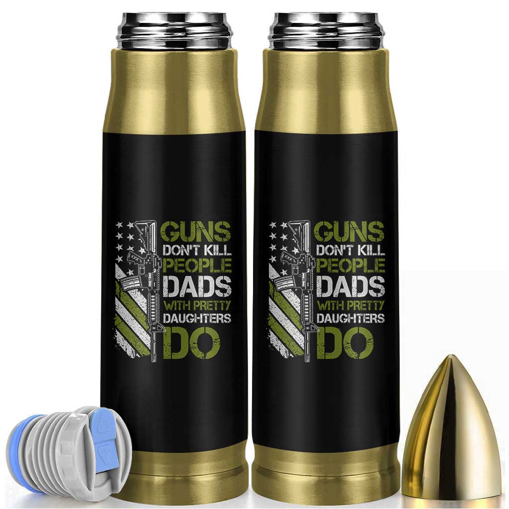 Funny Girl Dad Bullet Tumbler Guns Dont Kill People Dads with Pretty Daughters Do US Flag - Wonder Print Shop