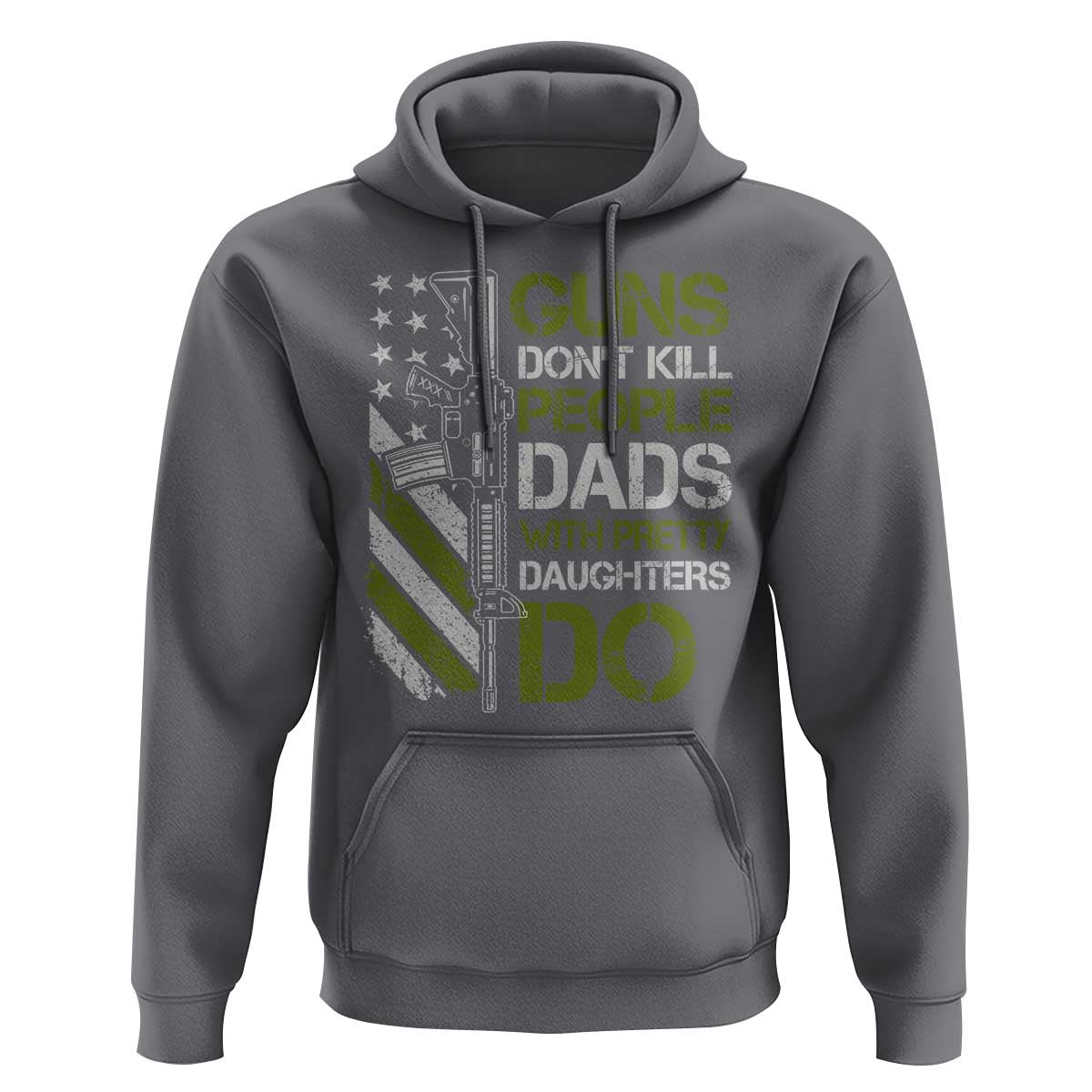 Funny Girl Dad Hoodie Guns Dont Kill People Dads with Pretty Daughters Do US Flag - Wonder Print Shop