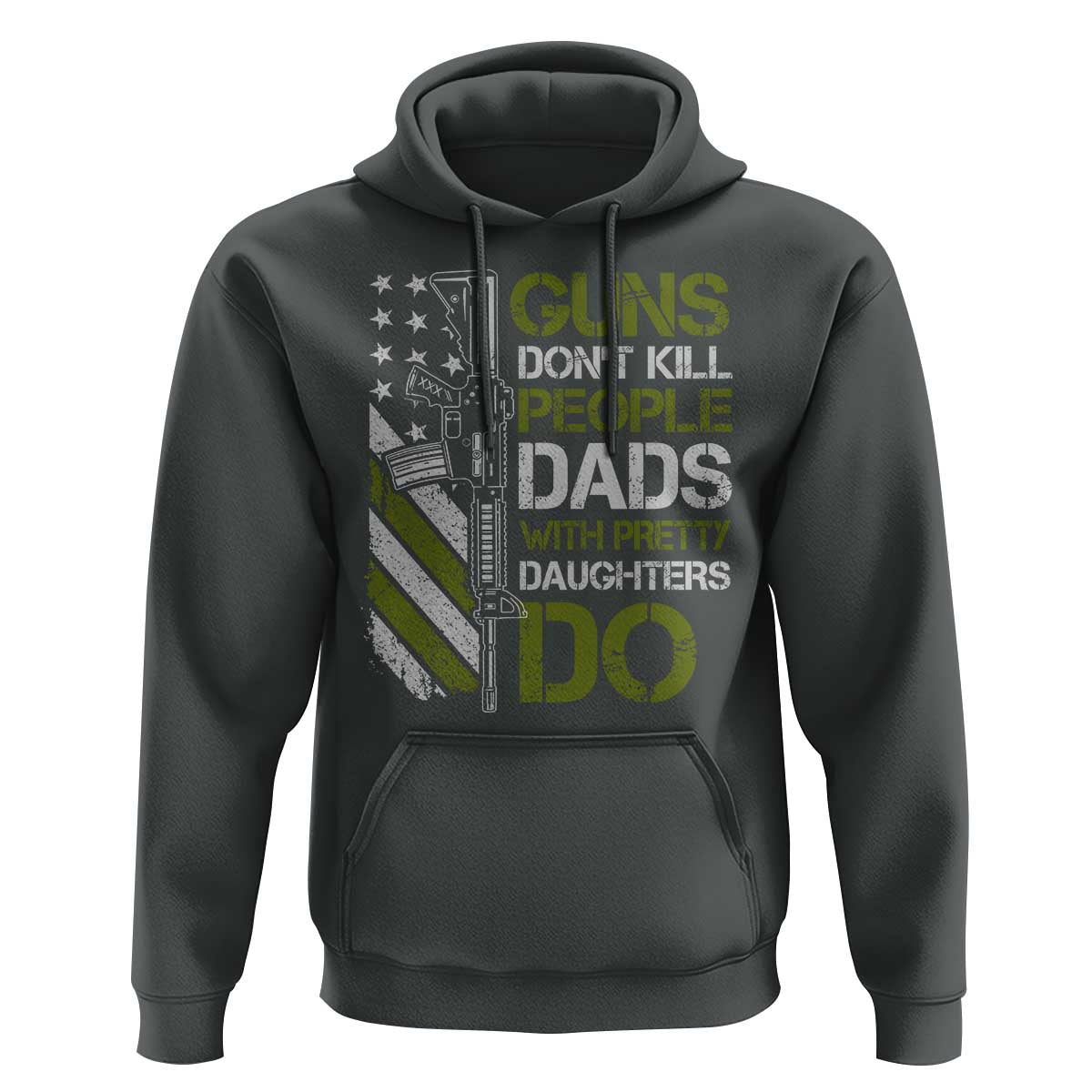 Funny Girl Dad Hoodie Guns Dont Kill People Dads with Pretty Daughters Do US Flag - Wonder Print Shop