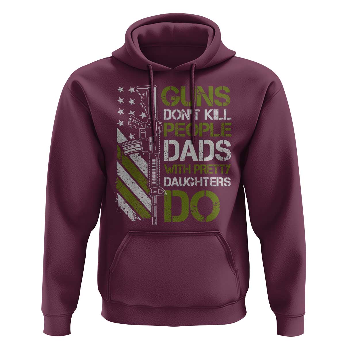 Funny Girl Dad Hoodie Guns Dont Kill People Dads with Pretty Daughters Do US Flag - Wonder Print Shop
