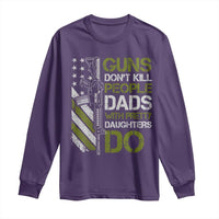 Funny Girl Dad Long Sleeve Shirt Guns Dont Kill People Dads with Pretty Daughters Do US Flag - Wonder Print Shop