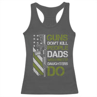 Funny Girl Dad Racerback Tank Top Guns Dont Kill People Dads with Pretty Daughters Do US Flag - Wonder Print Shop