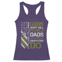Funny Girl Dad Racerback Tank Top Guns Dont Kill People Dads with Pretty Daughters Do US Flag - Wonder Print Shop