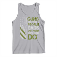 Funny Girl Dad Tank Top Guns Dont Kill People Dads with Pretty Daughters Do US Flag - Wonder Print Shop