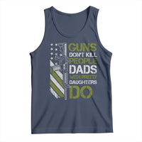 Funny Girl Dad Tank Top Guns Dont Kill People Dads with Pretty Daughters Do US Flag - Wonder Print Shop