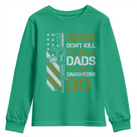 Funny Girl Dad Youth Sweatshirt Guns Dont Kill People Dads with Pretty Daughters Do US Flag - Wonder Print Shop