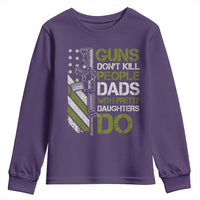 Funny Girl Dad Youth Sweatshirt Guns Dont Kill People Dads with Pretty Daughters Do US Flag - Wonder Print Shop