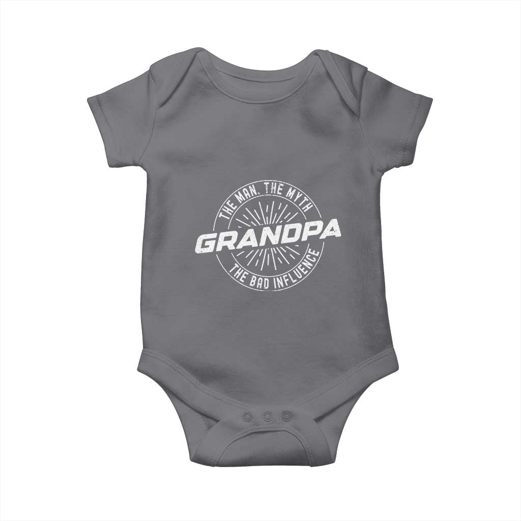 Funny Grandpa Baby Onesie Man Myth Bad Influence Funny Fathers Day - Wonder Print Shop