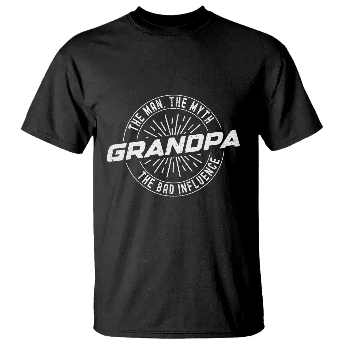 Funny Grandpa T Shirt Man Myth Bad Influence Funny Fathers Day - Wonder Print Shop
