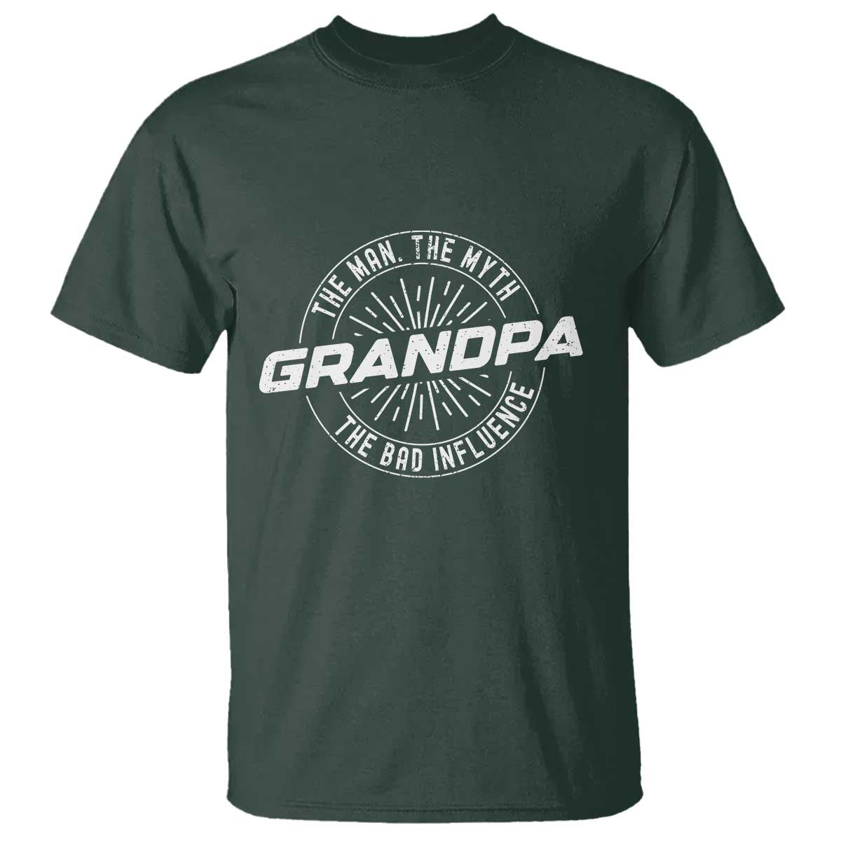 Funny Grandpa T Shirt Man Myth Bad Influence Funny Fathers Day - Wonder Print Shop