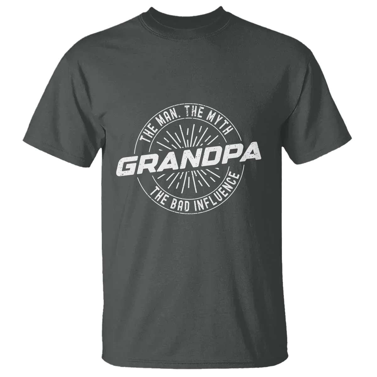 Funny Grandpa T Shirt Man Myth Bad Influence Funny Fathers Day - Wonder Print Shop