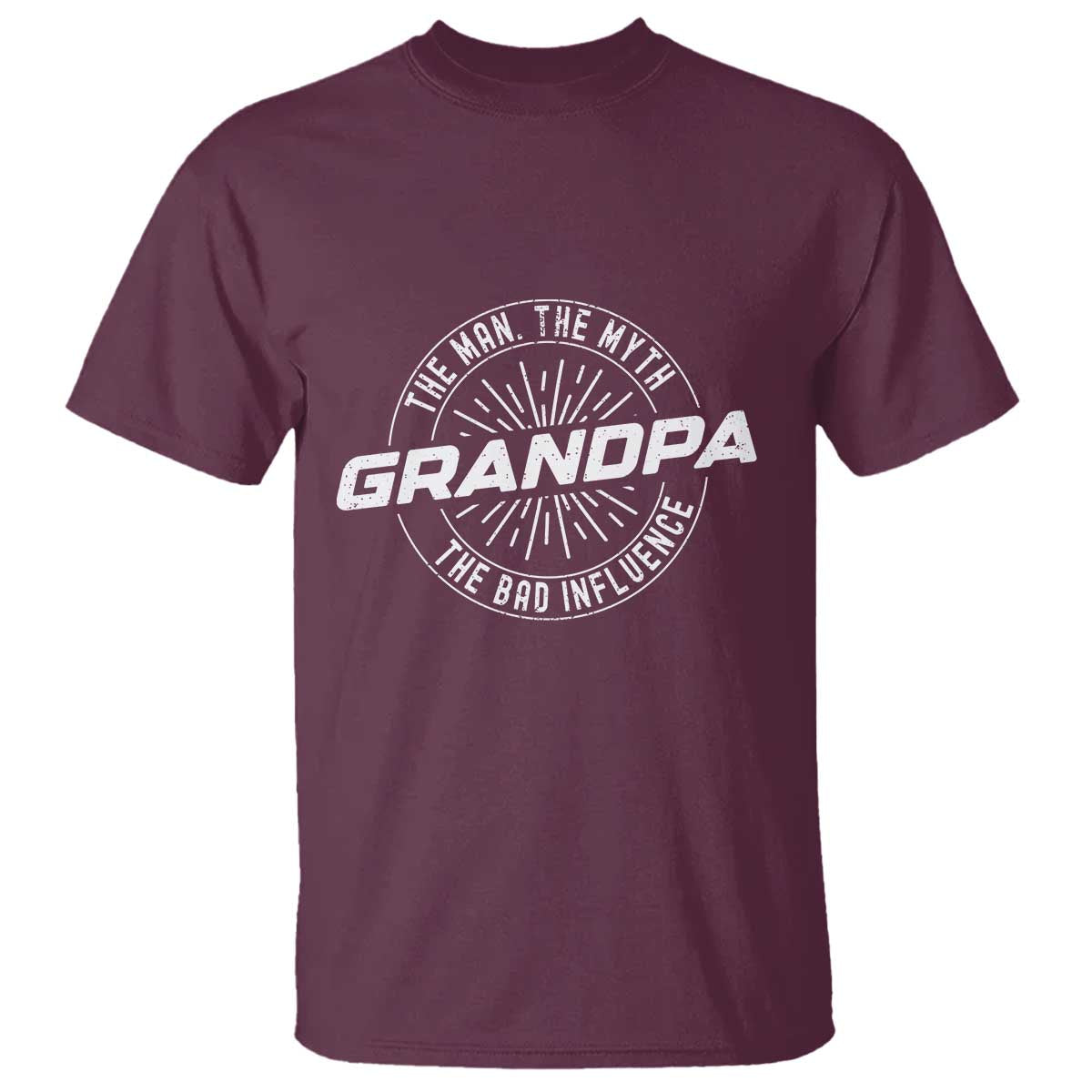 Funny Grandpa T Shirt Man Myth Bad Influence Funny Fathers Day - Wonder Print Shop
