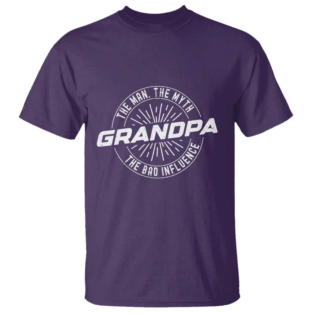 Funny Grandpa T Shirt Man Myth Bad Influence Funny Fathers Day - Wonder Print Shop