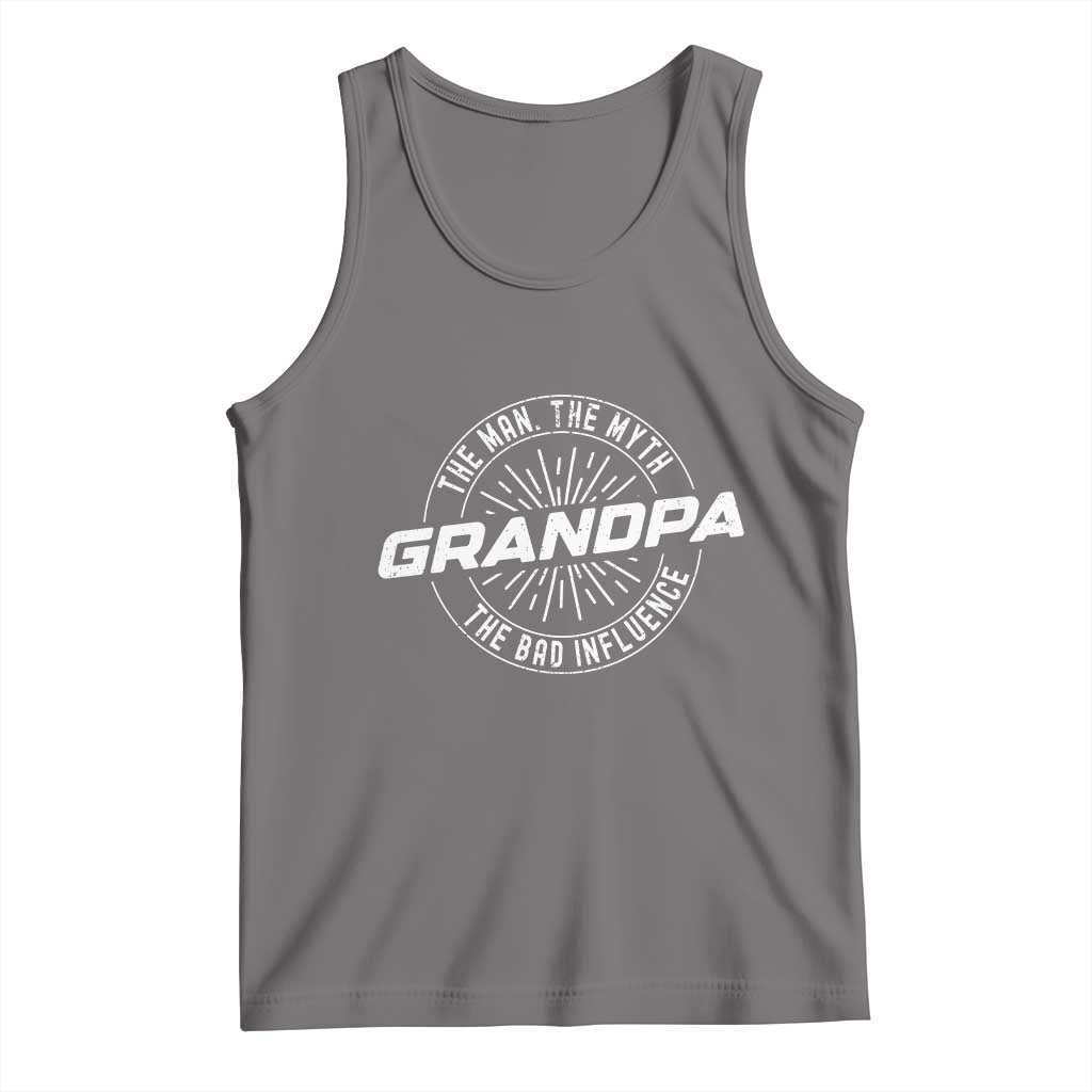 Funny Grandpa Tank Top Man Myth Bad Influence Funny Fathers Day - Wonder Print Shop