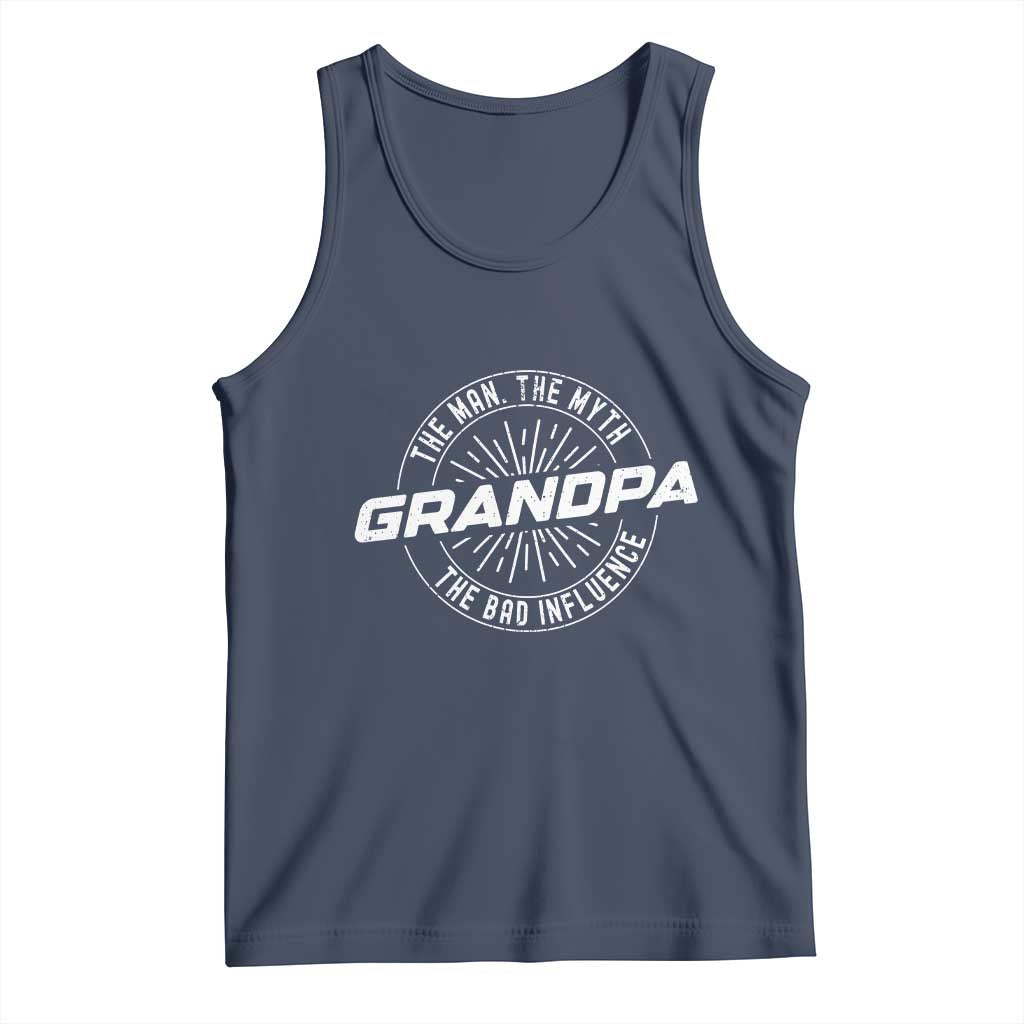 Funny Grandpa Tank Top Man Myth Bad Influence Funny Fathers Day - Wonder Print Shop