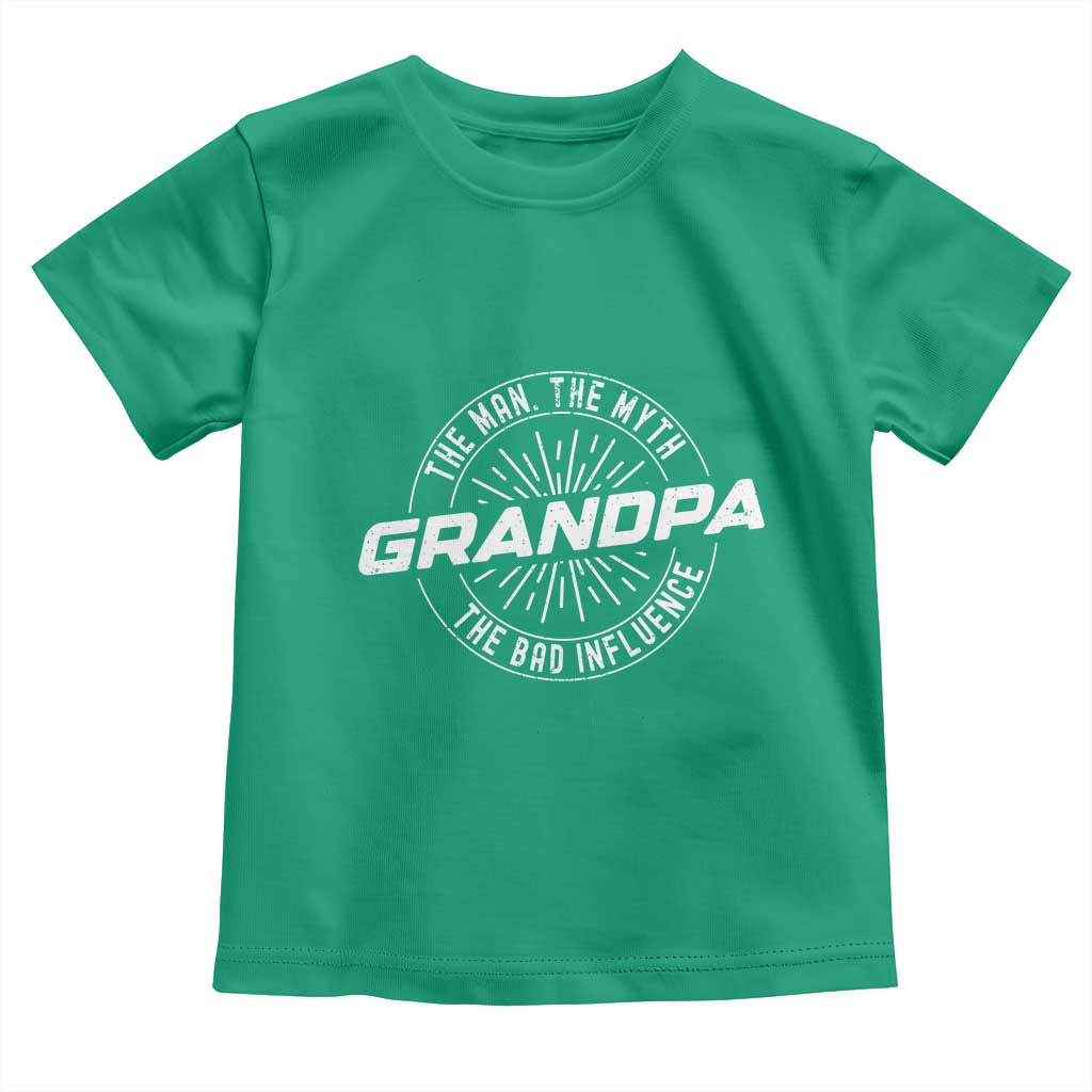 Funny Grandpa Toddler T Shirt Man Myth Bad Influence Funny Fathers Day - Wonder Print Shop