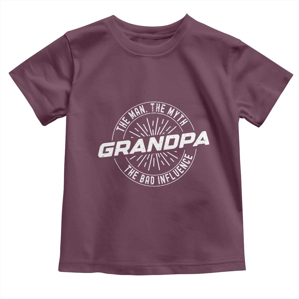 Funny Grandpa Toddler T Shirt Man Myth Bad Influence Funny Fathers Day - Wonder Print Shop