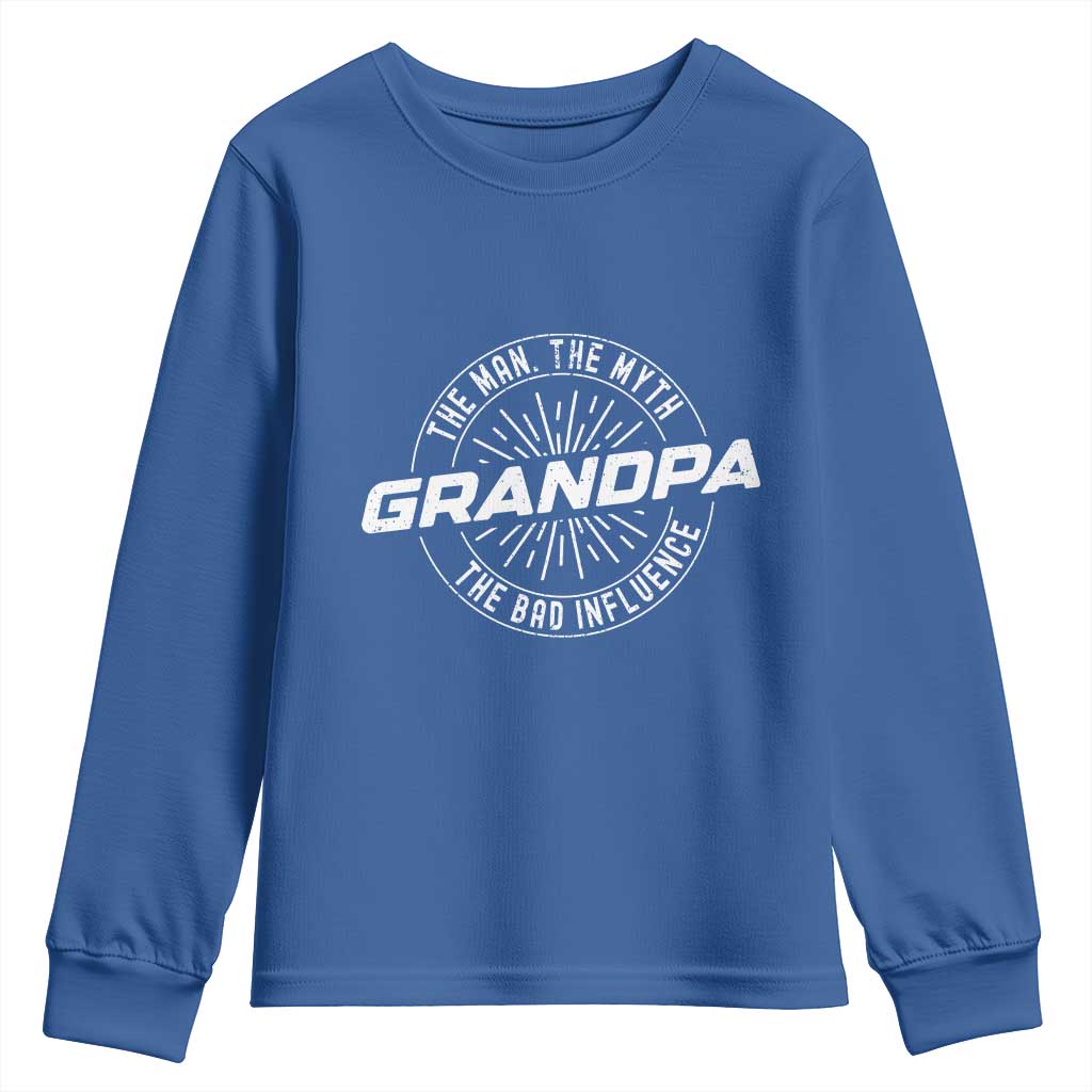 Funny Grandpa Youth Sweatshirt Man Myth Bad Influence Funny Fathers Day - Wonder Print Shop