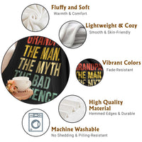 Funny Grandpa Throw Blanket Retro Man Myth Bad Influence Best Funny Fathers Day - Wonder Print Shop