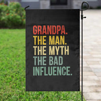 Funny Grandpa Garden Flag Retro Man Myth Bad Influence Best Funny Fathers Day - Wonder Print Shop