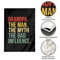 Funny Grandpa Garden Flag Retro Man Myth Bad Influence Best Funny Fathers Day - Wonder Print Shop