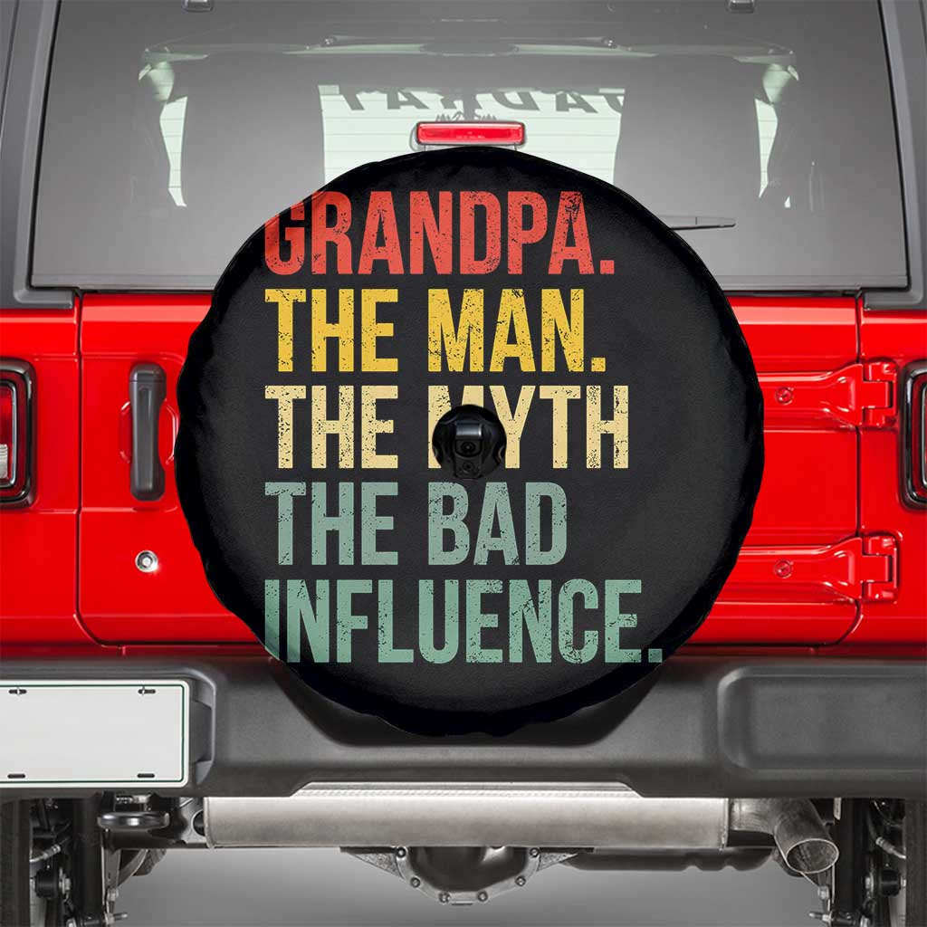 Funny Grandpa Spare Tire Cover Retro Man Myth Bad Influence Best Funny Fathers Day - Wonder Print Shop