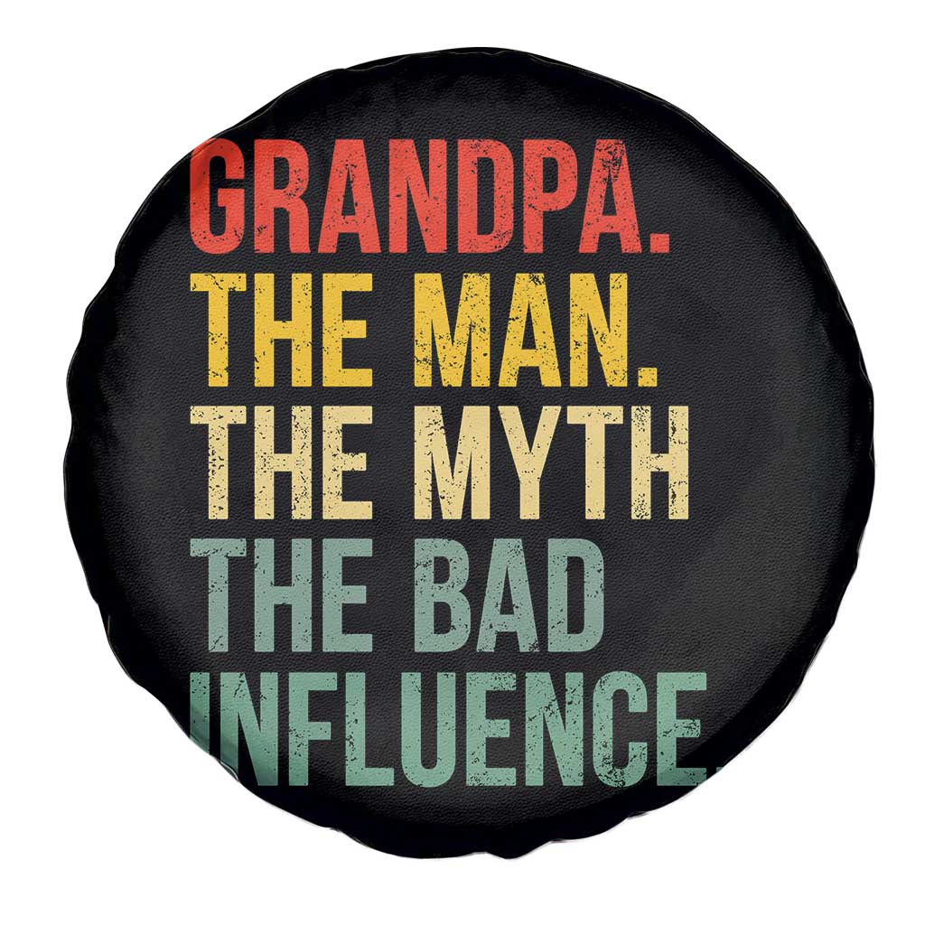 Funny Grandpa Spare Tire Cover Retro Man Myth Bad Influence Best Funny Fathers Day - Wonder Print Shop