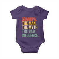 Funny Grandpa Baby Onesie Retro Man Myth Bad Influence Best Funny Fathers Day - Wonder Print Shop