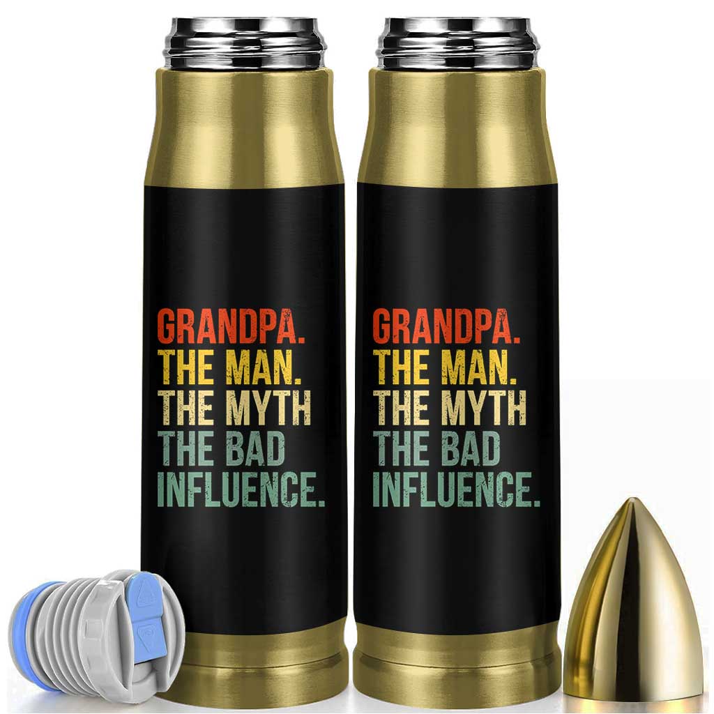 Funny Grandpa Bullet Tumbler Retro Man Myth Bad Influence Best Funny Fathers Day - Wonder Print Shop