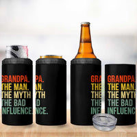 Funny Grandpa 4 in 1 Can Cooler Tumbler Retro Man Myth Bad Influence Best Funny Fathers Day - Wonder Print Shop