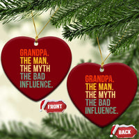 Funny Grandpa Ceramic Ornament Retro Man Myth Bad Influence Best Funny Fathers Day - Wonder Print Shop