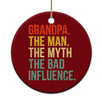 Funny Grandpa Ceramic Ornament Retro Man Myth Bad Influence Best Funny Fathers Day - Wonder Print Shop