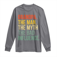 Funny Grandpa Long Sleeve Shirt Retro Man Myth Bad Influence Best Funny Fathers Day - Wonder Print Shop