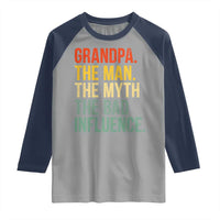 Funny Grandpa Raglan Shirt Retro Man Myth Bad Influence Best Funny Fathers Day - Wonder Print Shop