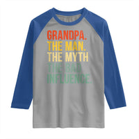 Funny Grandpa Raglan Shirt Retro Man Myth Bad Influence Best Funny Fathers Day - Wonder Print Shop