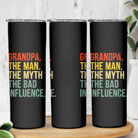 Funny Grandpa Skinny Tumbler Retro Man Myth Bad Influence Best Funny Fathers Day - Wonder Print Shop