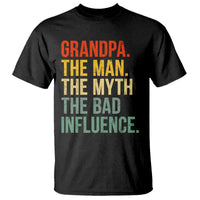 Funny Grandpa T Shirt Retro Man Myth Bad Influence Best Funny Fathers Day - Wonder Print Shop