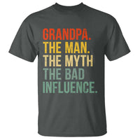Funny Grandpa T Shirt Retro Man Myth Bad Influence Best Funny Fathers Day - Wonder Print Shop
