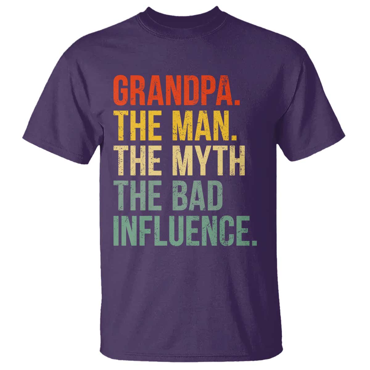 Funny Grandpa T Shirt Retro Man Myth Bad Influence Best Funny Fathers Day - Wonder Print Shop