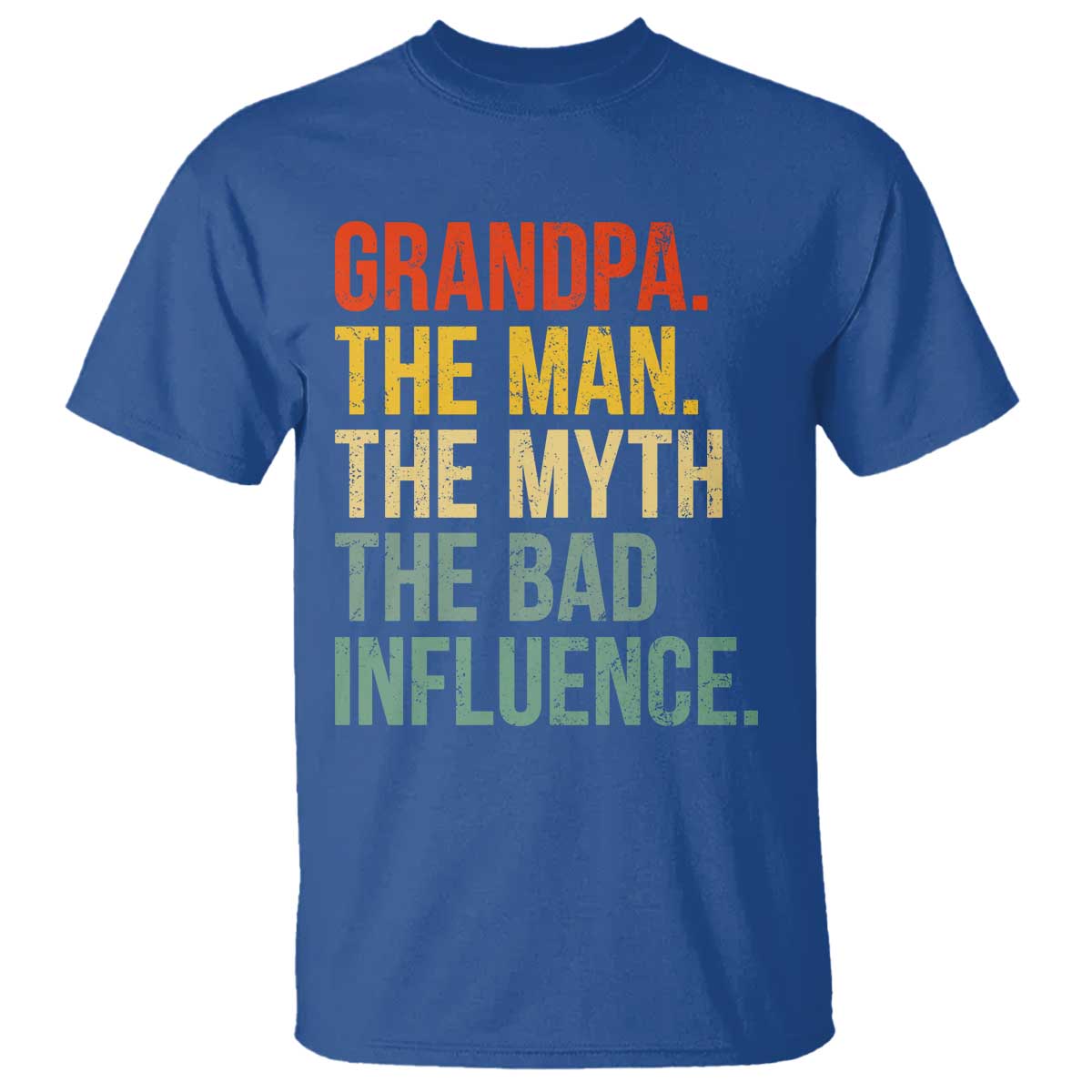 Funny Grandpa T Shirt Retro Man Myth Bad Influence Best Funny Fathers Day - Wonder Print Shop