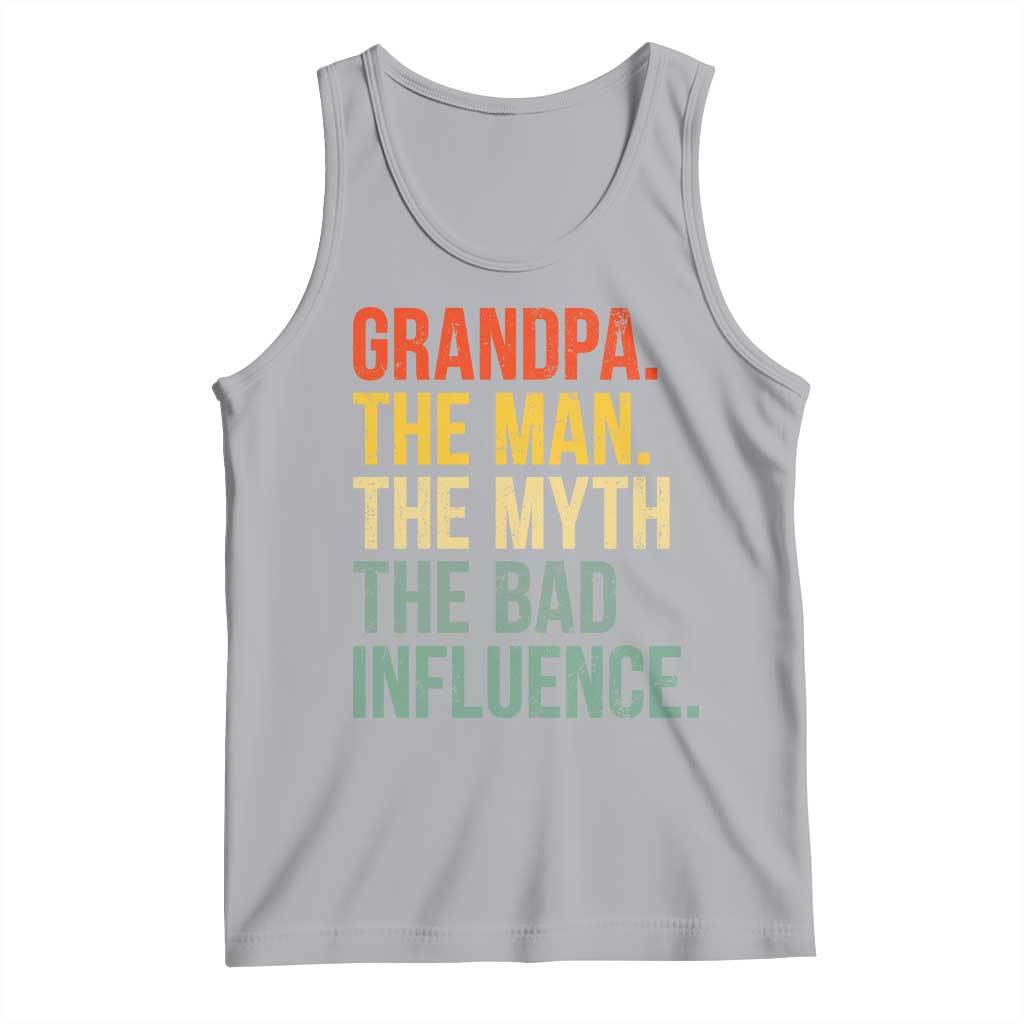 Funny Grandpa Tank Top Retro Man Myth Bad Influence Best Funny Fathers Day - Wonder Print Shop