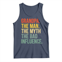 Funny Grandpa Tank Top Retro Man Myth Bad Influence Best Funny Fathers Day - Wonder Print Shop