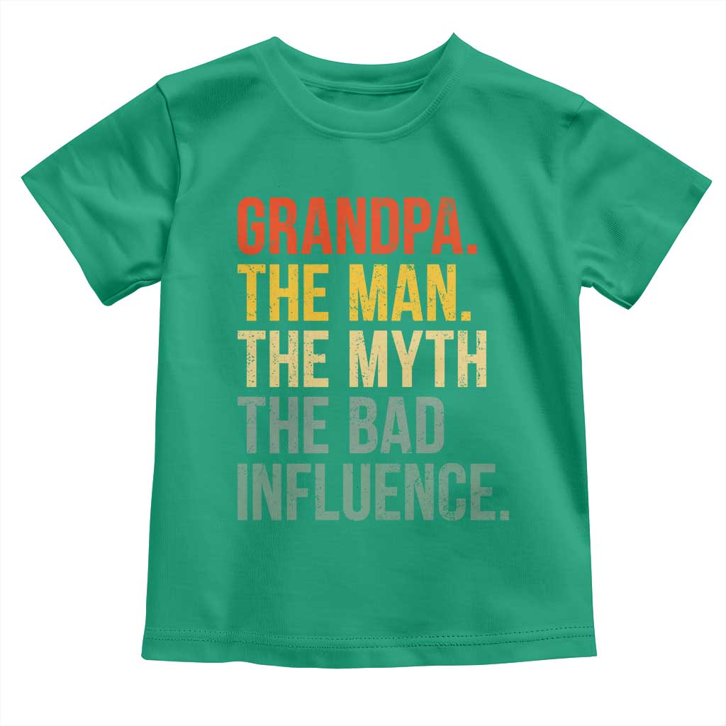 Funny Grandpa Toddler T Shirt Retro Man Myth Bad Influence Best Funny Fathers Day - Wonder Print Shop