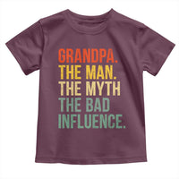 Funny Grandpa Toddler T Shirt Retro Man Myth Bad Influence Best Funny Fathers Day - Wonder Print Shop