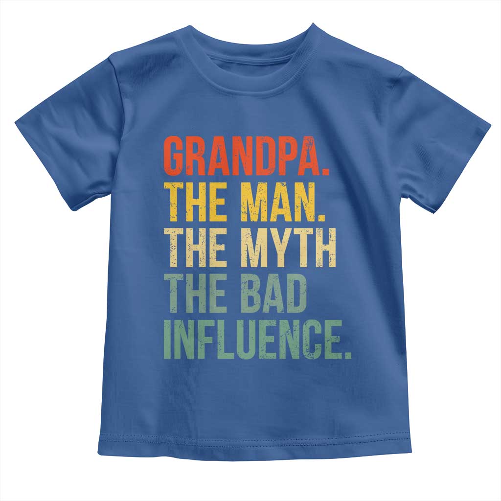 Funny Grandpa Toddler T Shirt Retro Man Myth Bad Influence Best Funny Fathers Day - Wonder Print Shop