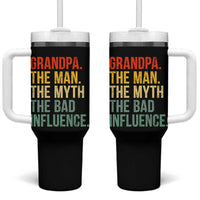 Funny Grandpa Tumbler With Handle Retro Man Myth Bad Influence Best Funny Fathers Day - Wonder Print Shop