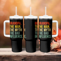 Funny Grandpa Tumbler With Handle Retro Man Myth Bad Influence Best Funny Fathers Day - Wonder Print Shop
